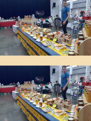 stand miel du marché de Noël